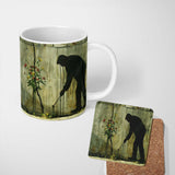 Wildflower Crack Shadow Figure Green Graffiti Art 11oz Ceramic Coffee Tea Mug White Large Handle