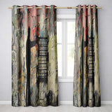 Man Unlocking Urban Cage Graffiti Scene Vibrant Expressive Artwork for Home Decor Readymade Eyelet Ring Top Thermal 100% Blackout Curtains