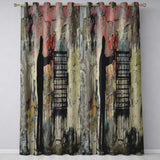 Man Unlocking Urban Cage Graffiti Scene Vibrant Expressive Artwork for Home Decor Readymade Eyelet Ring Top Thermal 100% Blackout Curtains