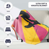 Colourful Skateboarder Silhouette Rainbow Street Art, Lightweight Comfortable Decorative Accent - Super Soft Fleece Blanket Bed Sofa Throw