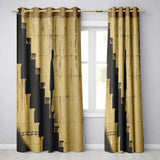 Lone Man on Abstract Staircase Sepia Art Modern Decorative Artwork for Home Decor Readymade Eyelet Ring Top Thermal 100% Blackout Curtains