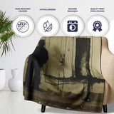 Shadow Man Among Painted Doorways Urban Art, Bedroom Living Room Accent, Unique Artistic Design - Super Soft Fleece Blanket Bed Sofa Throw