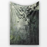Child Holding Key Near Overgrown Door Art, Bedroom Living Room Accent, Comfortable Everyday Use - Super Soft Fleece Blanket Bed Sofa Throw