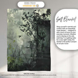 Child Holding Key Near Overgrown Door Art, Bedroom Living Room Accent, Comfortable Everyday Use - Super Soft Fleece Blanket Bed Sofa Throw