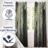 Child Holding Key Near Overgrown Door Art Elegant Timeless Artwork for Home Decor Readymade Eyelet Ring Top Thermal 100% Blackout Curtains