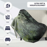 Child Holding Key Near Overgrown Door Art, Bedroom Living Room Accent, Comfortable Everyday Use - Super Soft Fleece Blanket Bed Sofa Throw