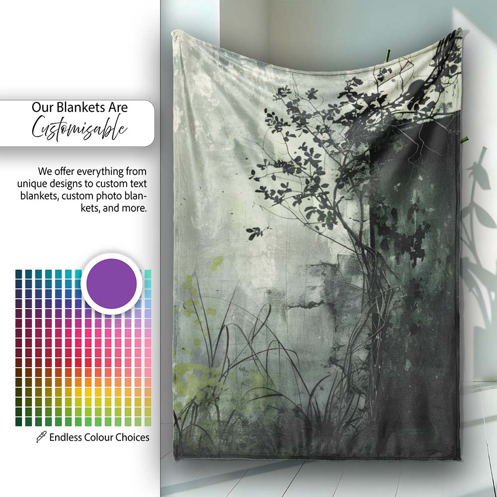 Child Holding Key Near Overgrown Door Art, Bedroom Living Room Accent, Comfortable Everyday Use - Super Soft Fleece Blanket Bed Sofa Throw