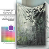 Child Holding Key Near Overgrown Door Art, Bedroom Living Room Accent, Comfortable Everyday Use - Super Soft Fleece Blanket Bed Sofa Throw