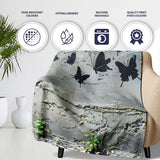 Girl Reading Book Butterfly Street Art, Comfortable Everyday Use, Thoughtful Housewarming Gift - Super Soft Fleece Blanket Bed Sofa Throw