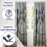 Girl Reading Book Butterfly Street Art Expressive Artistic Artwork for Home Decor Readymade Eyelet Ring Top Thermal 100% Blackout Curtains