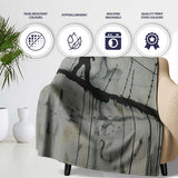 Lone Walker on Barbed Wire Tightrope Urban Art, Lightweight Warm Gift, Comfortable Everyday Use - Super Soft Fleece Blanket Bed Sofa Throw