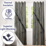 Lone Walker on Barbed Wire Tightrope Urban Art Artistic Artwork for Bedroom Decor Readymade Eyelet Ring Top Thermal 100% Blackout Curtains