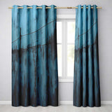 Minimalist Blue Tightrope Walker Abstract Wall Art Timeless Design for Home Decor Readymade Eyelet Ring Top Thermal 100% Blackout Curtains