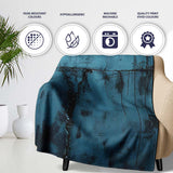 Minimalist Blue Tightrope Walker Abstract Wall Art, All Season Comfort, Stylish Room Decoration - Super Soft Fleece Blanket Bed Sofa Throw