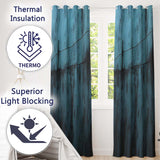 Minimalist Blue Tightrope Walker Abstract Wall Art Timeless Design for Home Decor Readymade Eyelet Ring Top Thermal 100% Blackout Curtains