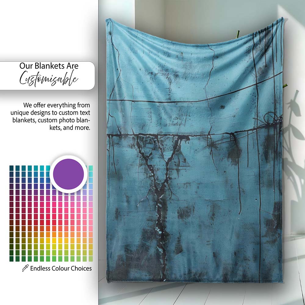 Minimalist Blue Tightrope Walker Abstract Wall Art, All Season Comfort, Stylish Room Decoration - Super Soft Fleece Blanket Bed Sofa Throw