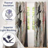 Dancing Ballerina Silhouette Urban Graffiti Wall Art Artistic Artistic Home Decor Readymade Eyelet Ring Top Thermal 100% Blackout Curtains