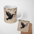 Black Peace Dove Olive Branch Minimalist Wall Art 11oz Ceramic Coffee Tea Mug White Large Handle