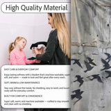 Flying Black Birds Flock Urban Graffiti Wall Art, All Season Comfort, Gift for Adults and Teens - Super Soft Fleece Blanket Bed Sofa Throw