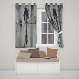 Abstract Light Bulb Tree Idea Street Art Decorative Artwork for Living Room Decor Readymade Eyelet Ring Top Thermal 100% Blackout Curtains