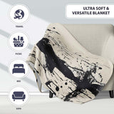 Musical Couple Under Umbrella Black Silhouette Art, All Season Comfort, Stylish Room Decoration - Super Soft Fleece Blanket Bed Sofa Throw