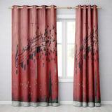 Red Music Notes Transforming Into Flying Birds Art Expressive Wall Art Home Decor Readymade Eyelet Ring Top Thermal 100% Blackout Curtains