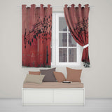 Red Music Notes Transforming Into Flying Birds Art Expressive Wall Art Home Decor Readymade Eyelet Ring Top Thermal 100% Blackout Curtains