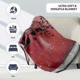 Red Music Notes Transforming Into Flying Birds Art, All Season Comfort, Stylish Room Decoration - Super Soft Fleece Blanket Bed Sofa Throw