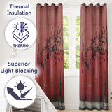 Red Music Notes Transforming Into Flying Birds Art Expressive Wall Art Home Decor Readymade Eyelet Ring Top Thermal 100% Blackout Curtains