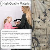 Beige Musical Staff and Flying Birds Street Art, Bedroom Living Room Accent, All Season Comfort - Super Soft Fleece Blanket Bed Sofa Throw