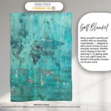 Turquoise Child Holding Moon Globe Street Art, All Season Comfort, Thoughtful Housewarming Gift - Super Soft Fleece Blanket Bed Sofa Throw