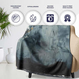 Grey Child Exploring Moon With Magnifying Glass Art, All Season Comfort, Modern Interior Accent - Super Soft Fleece Blanket Bed Sofa Throw