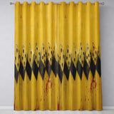 Yellow Black Domino Chain Abstract Graffiti Art Distinctive Design for Home Decor Readymade Eyelet Ring Top Thermal 100% Blackout Curtains