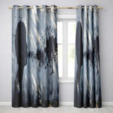 Monochrome Child Profile Birds and Tree Dreamscape Art Modern Wall Art Home Decor Readymade Eyelet Ring Top Thermal 100% Blackout Curtains