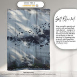 Monochrome Child Profile Birds and Tree Dreamscape Art, Decorative Comfortable Everyday Comfort - Super Soft Fleece Blanket Bed Sofa Throw
