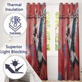 Grey Pigeon in Flight on Red Graffiti Background Unique Artwork for Bedroom Decor Readymade Eyelet Ring Top Thermal 100% Blackout Curtains