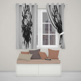 Global Unity Earth With Reaching Hands Monochrome Art Vibrant Artistic Home Decor Readymade Eyelet Ring Top Thermal 100% Blackout Curtains