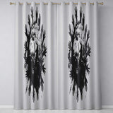 Global Unity Earth With Reaching Hands Monochrome Art Vibrant Artistic Home Decor Readymade Eyelet Ring Top Thermal 100% Blackout Curtains