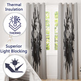 Global Unity Earth With Reaching Hands Monochrome Art Vibrant Artistic Home Decor Readymade Eyelet Ring Top Thermal 100% Blackout Curtains