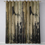 Urban Kite Flying Over Industrial City Silhouette Art Vibrant Artistic Home Decor Readymade Eyelet Ring Top Thermal 100% Blackout Curtains