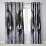 Monochrome Expressive Eyes With Gold Detail Abstract Art Bold Wall Art Home Decor Readymade Eyelet Ring Top Thermal 100% Blackout Curtains