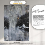 Monochrome Expressive Eyes With Gold Detail Abstract Art, Artistic Comfortable Everyday Comfort - Super Soft Fleece Blanket Bed Sofa Throw