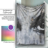 Monochrome Expressive Eyes With Gold Detail Abstract Art, Artistic Comfortable Everyday Comfort - Super Soft Fleece Blanket Bed Sofa Throw