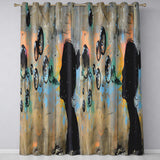 Girl Blowing Reflective Bubbles Colourful Street Art Artistic Wall Art Home Decor Readymade Eyelet Ring Top Thermal 100% Blackout Curtains