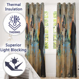 Girl Blowing Reflective Bubbles Colourful Street Art Artistic Wall Art Home Decor Readymade Eyelet Ring Top Thermal 100% Blackout Curtains