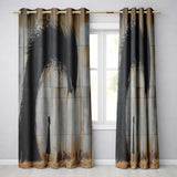 Giant Black Crow Looming Over Solitary Child Street Art Bold Wall Art Home Decor Readymade Eyelet Ring Top Thermal 100% Blackout Curtains