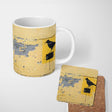 Black Crow Perched on Yellow Utility Box Street Art 11oz Ceramic Coffee Tea Mug White Large Handle
