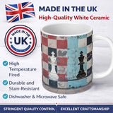 Black and White Chess Kings Graffiti Strategy Art 11oz Ceramic Coffee Tea Mug White Large Handle