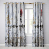 Single Red Rose on Distressed White Wall Artistic Creative Artwork for Home Decor Readymade Eyelet Ring Top Thermal 100% Blackout Curtains