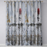 Single Red Rose on Distressed White Wall Artistic Creative Artwork for Home Decor Readymade Eyelet Ring Top Thermal 100% Blackout Curtains